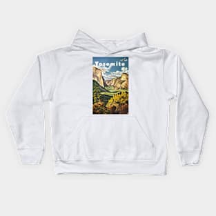 Vintage Yosemite Travel poster (1950s) Kids Hoodie